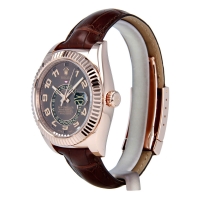 Rolex Oyster Perpetual Sky-Dweller Oro Brown Arabic Numeral Dial 326135 Replica Reloj