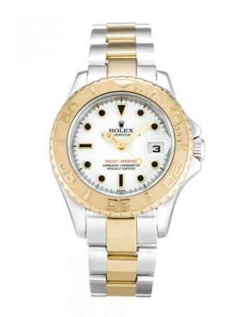Rolex Yacht Master Acero Inoxidable Y Oro Blanco Esfera Blanca 169623 Replica Reloj