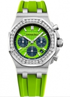 Audemars Piguet Royal Oak OffShore 26231 Reloj cronografo para mujer de acero inoxidable con diamantes verdes