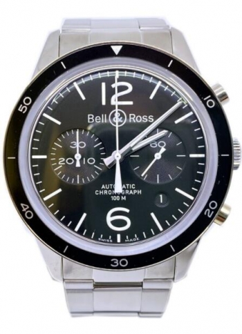 Bell & Ross Vintage Sport Cronografo Automatico Con Esfera Negra Para Hombre BRV126-BL-BE-SST Replica Reloj