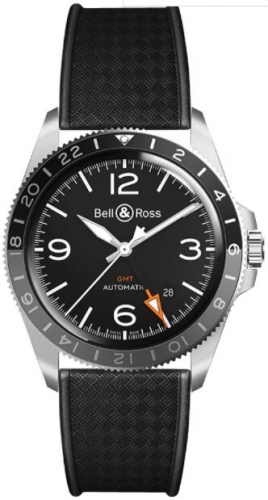 Bell & Ross Vintage Black Steel GMT Para Hombre BRV293-BL-ST/SRB Replica Reloj
