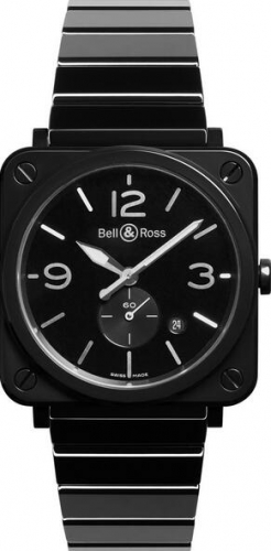 Bell & Ross BR-S de ceramica negra con pulsera de 39 mm Replica Reloj