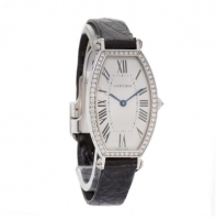 Cartier Tonneau Diamante En Oro Blanco De 18kt WE400131 Replica Reloj