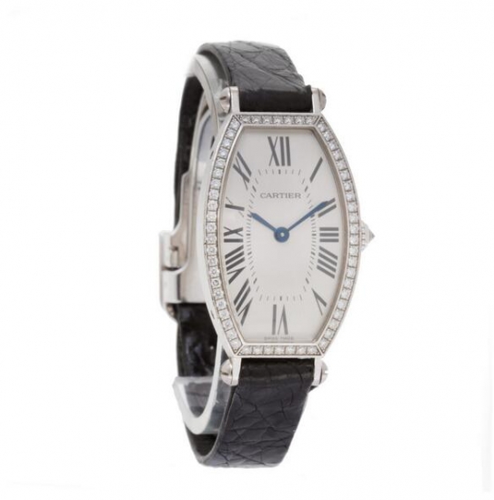 Cartier Tonneau Diamante En Oro Blanco De 18kt WE400131 Replica Reloj - Haga un click en la imagen para cerrar