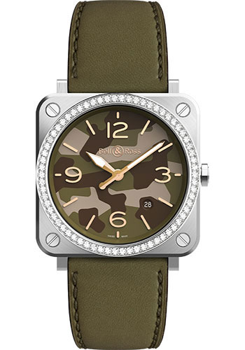 Bell & Ross BR S de camuflaje verde con diamantes BRS-CK-ST-LGD/SCA Replica Reloj