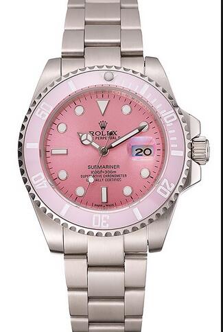 Rolex Submariner Pink Dial Pink Bezel Stainless Steel Bracelet Automatic 1453865 Replica Reloj