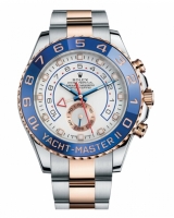 Rolex Yacht-Master II Esfera Blanca Azul Bisel 116681 Replica Reloj