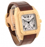 Cartier Santos 100 Cronografo Automatico Oro Amarillo W20096Y1 Replica Reloj